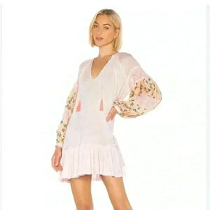 Free People floral mist combo baby doll Dress size small cottage core small